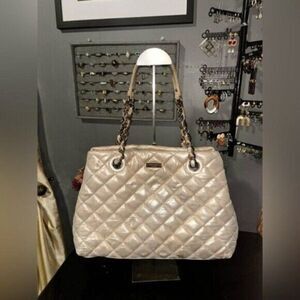 Kate Spade Gold Coast Quilted Champagne Tote Satchel